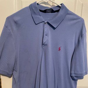 POLO GOLF  - Men's blue, short sleeve shirt.  Size Large